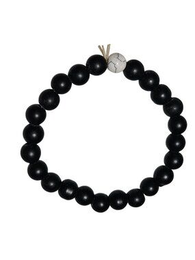 Boho Black Beaded Stretch Bracelet White Accent Stone Minimalist Fashion Jewelry